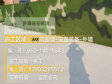 白山 迷彩漆喷涂价格（按平方米计费）